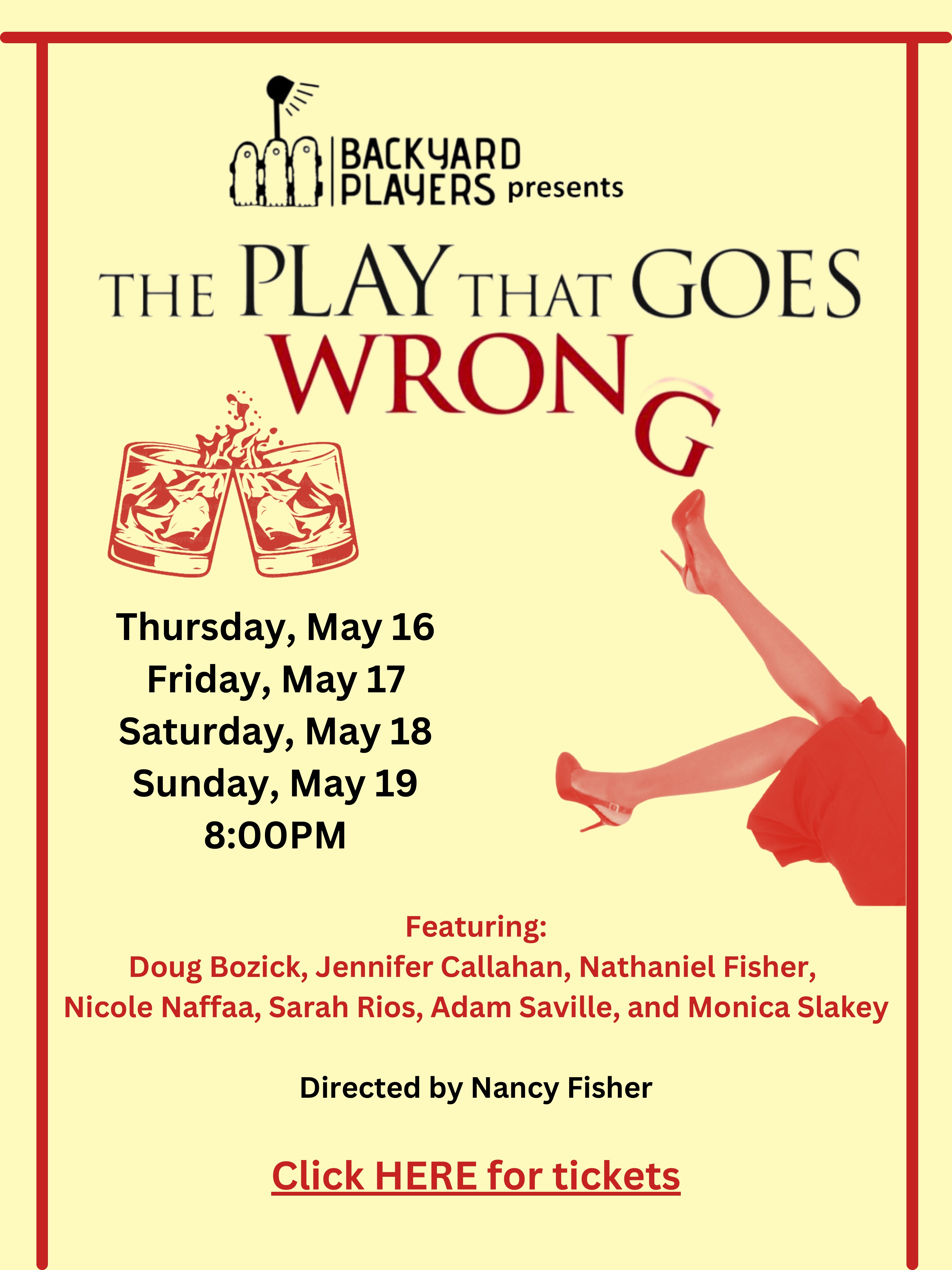 Backyard Players poster for The Play That Goes Wrong